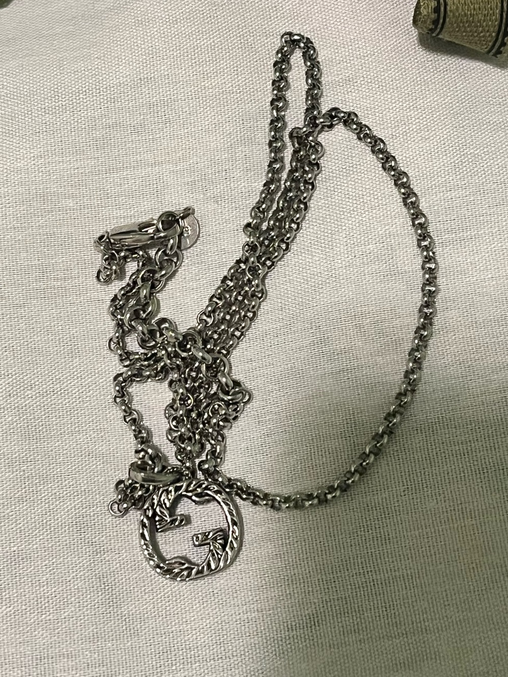 Gucci Interlocking G Silver Necklace